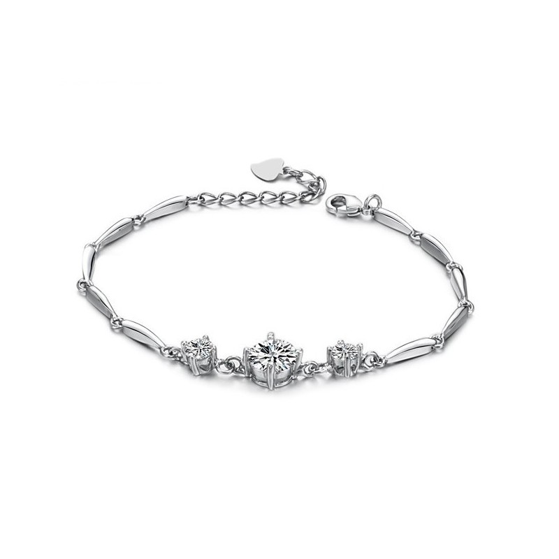 Pulseira De Titânio Com Revestimento De Platina Feminina De Qualidade Estável E Diamante Pulseira De Titânio Com Revestimento De Platina Feminina De Qualidade Estável E Diamante