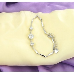 Pulseira De Titânio Com Revestimento De Platina Feminina De Qualidade Estável E Diamante