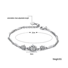Pulseira De Titânio Com Revestimento De Platina Feminina De Qualidade Estável E Diamante