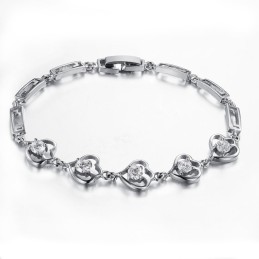 Pulseira Feminina De Titânio Com Banho De Platina E Diamante Com Qualidade E Quantidade Garantidas