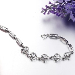 Pulseira Feminina De Titânio Com Banho De Platina E Diamante Com Qualidade E Quantidade Garantidas