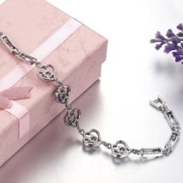 Pulseira Feminina De Titânio Com Banho De Platina E Diamante Com Qualidade E Quantidade Garantidas