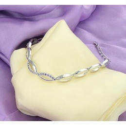 Pulseira Feminina De Titânio Com Banho De Platina E Diamantes Completa Em Especificações