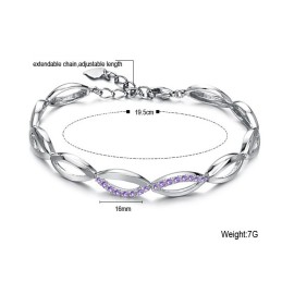 Pulseira Feminina De Titânio Com Banho De Platina E Diamantes Completa Em Especificações