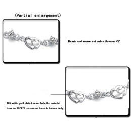 Pulseira De Titânio Com Revestimento Em Platina E Coração Para Mulheres, Fácil De Usar