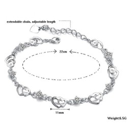 Pulseira De Titânio Com Revestimento Em Platina E Coração Para Mulheres, Fácil De Usar