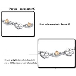 Pulseira De Titânio Com Revestimento Em Platina E Coração Para Mulheres, Fácil De Usar