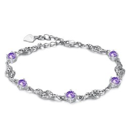 Pulseira Feminina De Titânio Com Revestimento De Platina Vazada E Diamante De Excelente Qualidade