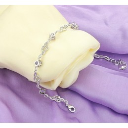 Pulseira Feminina De Titânio Com Revestimento De Platina Vazada E Diamante De Excelente Qualidade