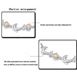 Pulseira De Titânio Com Banho De Platina E Cristal Em Formato De Golfinho Feminino Com Qualidade E Quantidade Garantidas