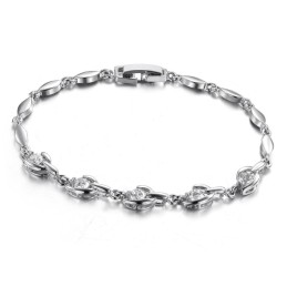 Pulseira Feminina De Titânio Com Revestimento De Platina Fácil De Usar