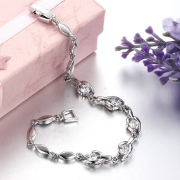 Pulseira Feminina De Titânio Com Revestimento De Platina Fácil De Usar