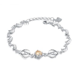Pulseira De Titânio Banhada A Platina Em Formato De Golfinho Feminino Da Rainha Da Qualidade