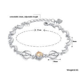 Pulseira De Titânio Banhada A Platina Em Formato De Golfinho Feminino Da Rainha Da Qualidade