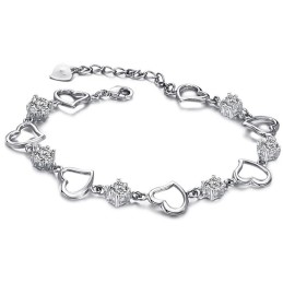 Pulseira Feminina De Alta Qualidade Em Titânio Com Revestimento Em Platina E Diamante