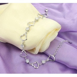 Pulseira Feminina De Alta Qualidade Em Titânio Com Revestimento Em Platina E Diamante