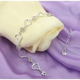 Pulseira Feminina De Alta Qualidade Em Titânio Com Revestimento Em Platina E Diamante