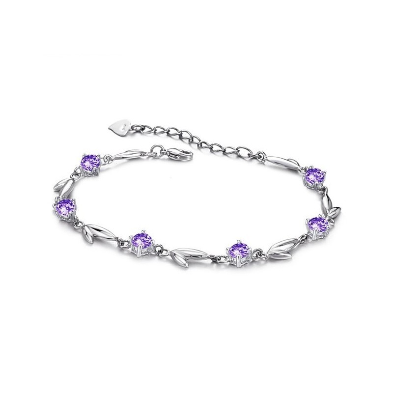 Pulseira Feminina De Titânio Com Banho De Platina Roxa E Diamante, De Renome Mundial Pulseira Feminina De Titânio Com Banho De Platina Roxa E Diamante, De Renome Mundial