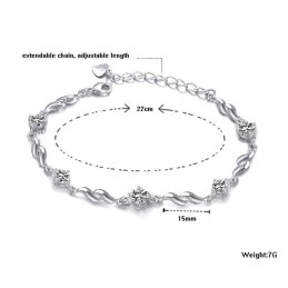 Pulseira Feminina De Titânio Com Banho De Platina Roxa E Diamante, Qualidade E Quantidade Garantidas