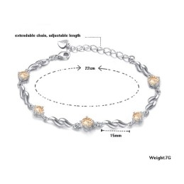 Pulseira Feminina De Titânio Com Banho De Platina Roxa E Diamante, Qualidade E Quantidade Garantidas