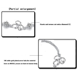 Pulseira Feminina De Titânio Com Revestimento De Platina De Qualidade Superior E Cristal Roxo