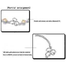 Pulseira Feminina De Titânio Com Revestimento De Platina De Qualidade Superior E Cristal Roxo