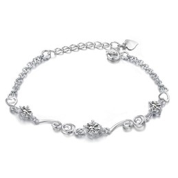 Pulseira Feminina De Titânio Com Revestimento De Platina Roxa De Alta Qualidade E Diamante