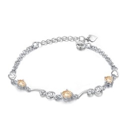 Pulseira Feminina De Titânio Com Revestimento De Platina Roxa De Alta Qualidade E Diamante