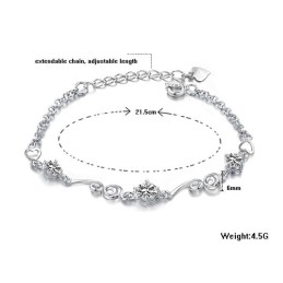 Pulseira Feminina De Titânio Com Revestimento De Platina Roxa De Alta Qualidade E Diamante