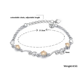 Pulseira Feminina De Titânio Com Revestimento De Platina Roxa De Alta Qualidade E Diamante