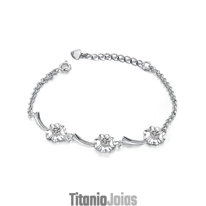 Pulseira Feminina De Titânio Com Banho De Platina E Qualidade Garantida Pulseira Feminina De Titânio Com Banho De Platina E Qualidade Garantida