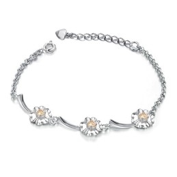 Pulseira Feminina De Titânio Com Banho De Platina E Qualidade Garantida