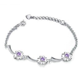 Pulseira Feminina De Titânio Com Banho De Platina E Qualidade Garantida