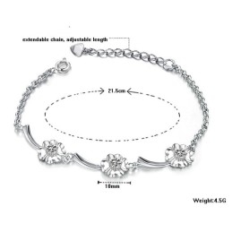 Pulseira Feminina De Titânio Com Banho De Platina E Qualidade Garantida