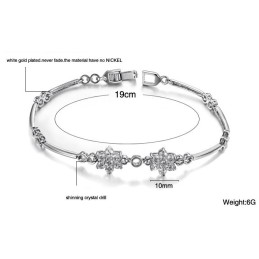 Pulseira Feminina De Qualidade Em Formato De Flor De Ameixa, Banhada Em Platina E Titânio Com Diamante