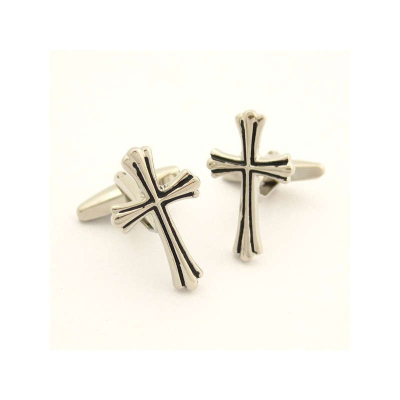 Abotoaduras De Titânio Da Moda Com Cruz