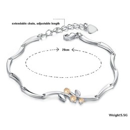 Pulseira Feminina De Titânio Com Revestimento De  E Strass De Qualidade Confiável