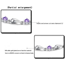 Pulseira Feminina De Titânio Com Revestimento De Platina Roxa E Diamante, Durável Em Uso