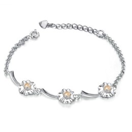 Pulseira De Titânio Com Revestimento De Platina E Diamante Em Formato De Trevo Feminino De Desempenho Confiável