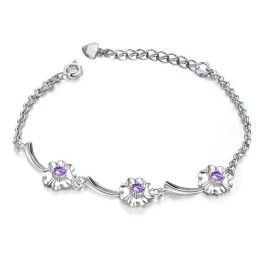 Pulseira De Titânio Com Revestimento De Platina E Diamante Em Formato De Trevo Feminino De Desempenho Confiável