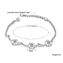 Pulseira De Titânio Com Revestimento De Platina E Diamante Em Formato De Trevo Feminino De Desempenho Confiável