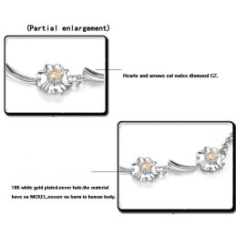 Pulseira De Titânio Com Revestimento De Platina E Diamante Em Formato De Trevo Feminino De Desempenho Confiável