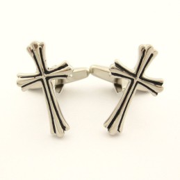 Abotoaduras De Titânio Da Moda Com Cruz