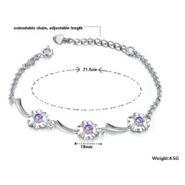 Pulseira De Titânio Com Revestimento De Platina E Diamante Em Formato De Trevo Feminino De Desempenho Confiável