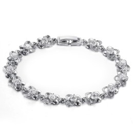 Pulseira Feminina De Titânio Com Banho De Platina E Grande Variedade