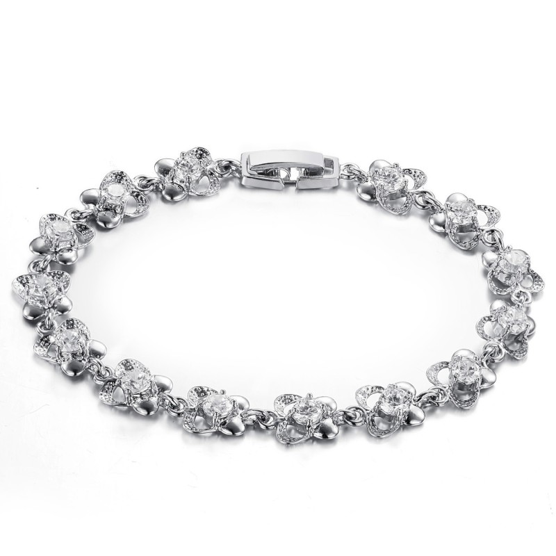 Pulseira Feminina De Titânio Com Banho De Platina E Grande Variedade Pulseira Feminina De Titânio Com Banho De Platina E Grande Variedade