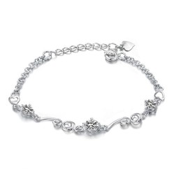 Pulseira Feminina De Titânio Com Banho De Platina E Strass Com Qualidade E Quantidade Garantidas