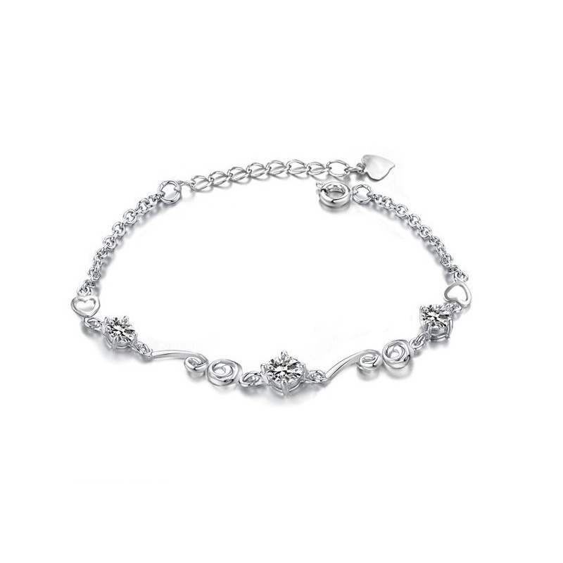 Pulseira Feminina De Titânio Com Banho De Platina E Strass Com Qualidade E Quantidade Garantidas