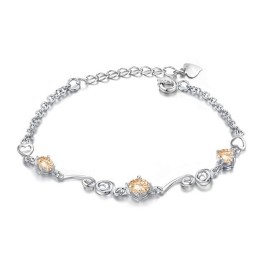 Pulseira Feminina De Titânio Com Banho De Platina E Strass Com Qualidade E Quantidade Garantidas