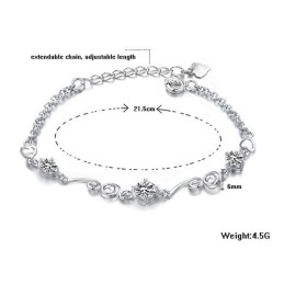 Pulseira Feminina De Titânio Com Banho De Platina E Strass Com Qualidade E Quantidade Garantidas
